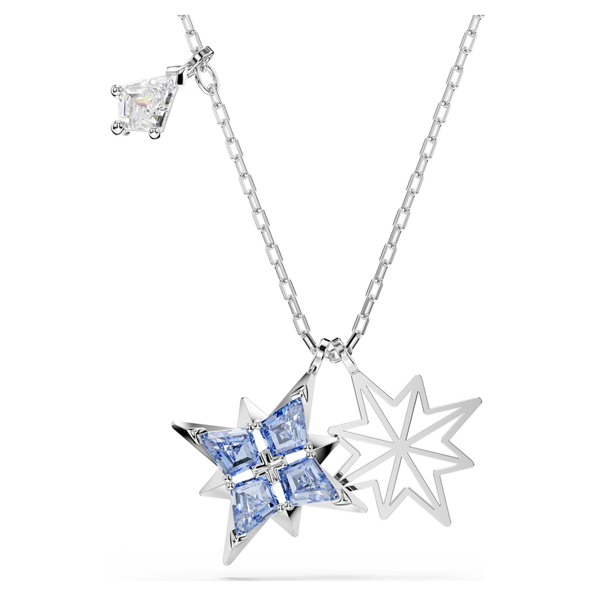 swarovski قلادة symbolica، شكل نجمة، لون أزرق، طلاء روديوم