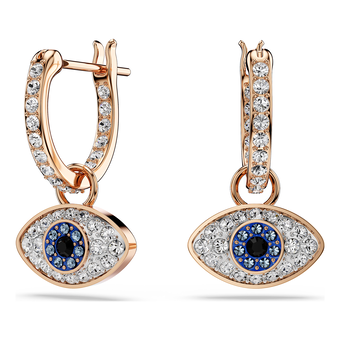 swarovski symbolica drop earrings  eye  multicolored  rose gold tone plated