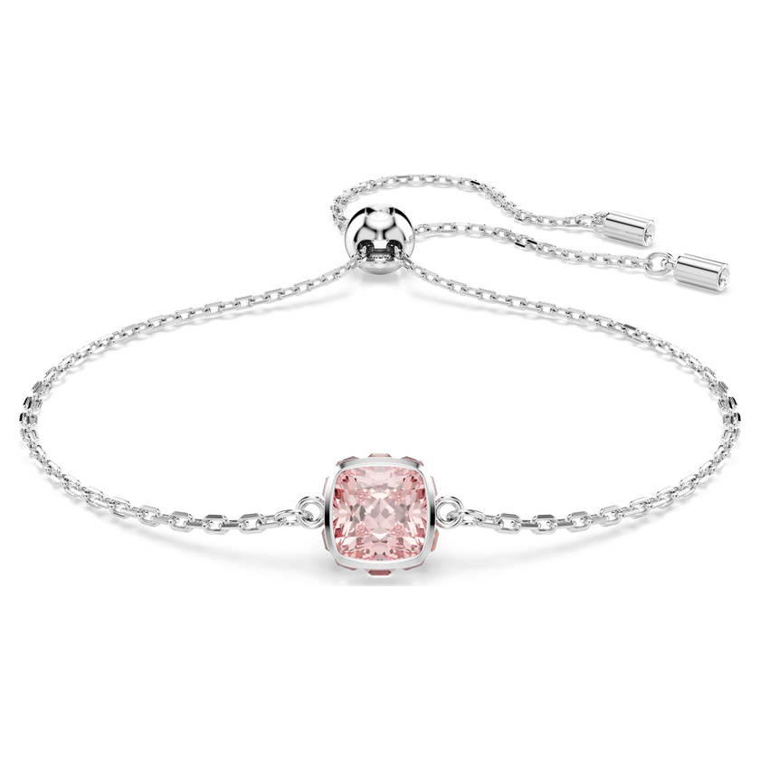 swarovski سوار birthstone، قطع مربع، june، لون وردي، طلاء روديوم