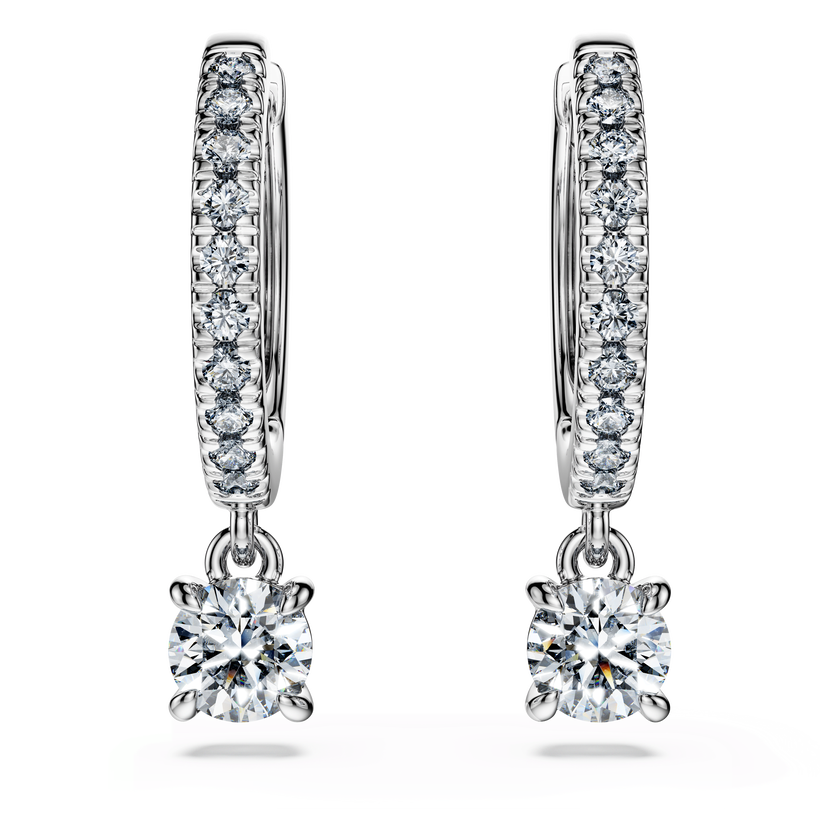 swarovski أقراط متدلية eternity، أحجار ألماس مُصنعة في المختبر بإجمالي 0 7 قيراط، ذهب أبيض عيار 18