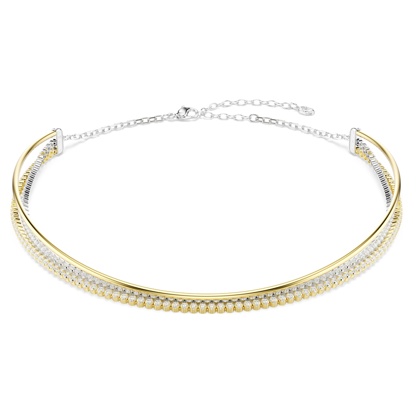 swarovski عقد hyperbola، قطع مُستدير، لون أبيض، لمسة نهائية من معادن مختلطة