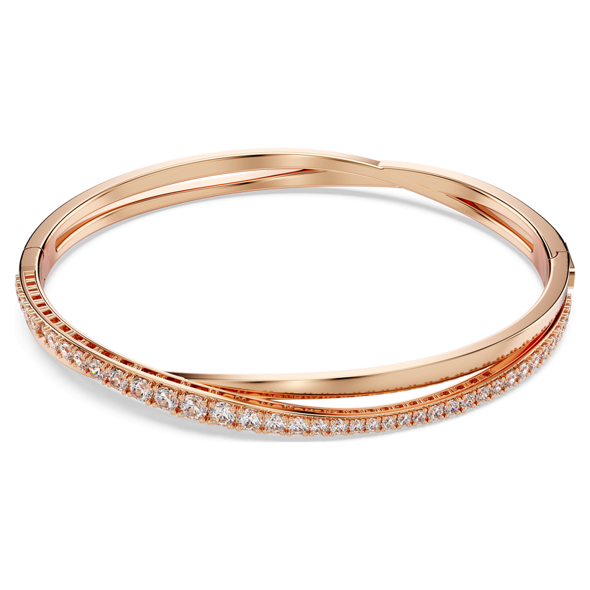 swarovski سوار hyperbola، لون أبيض، طلاء ذهبي وردي