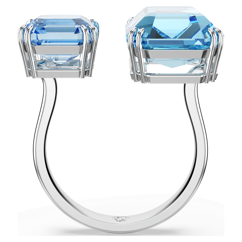 swarovski خاتم مفتوح millenia، قطع مُثَمَّن، لون أزرق، طلاء روديوم