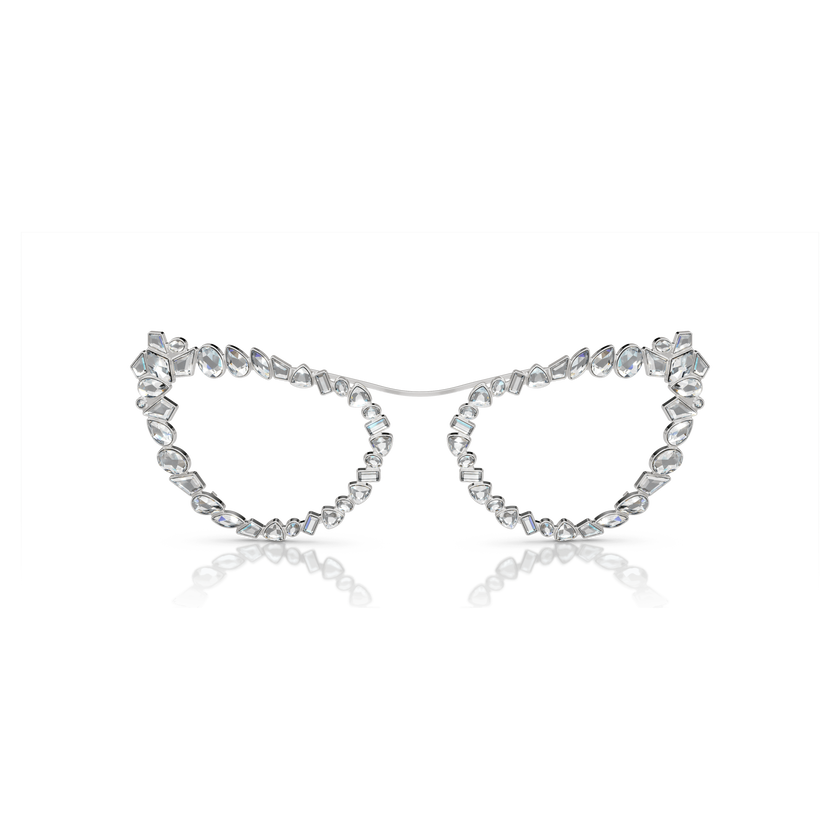 swarovski نظارة شمسية، تصميم ميز، على شكل عين قط، sk7011el، لون أبيض