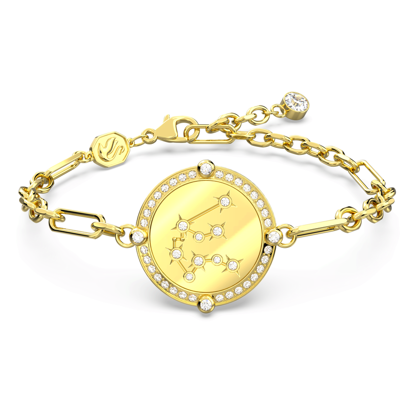 swarovski سوار zodiac، aquarius، لون ذهبي، طلاء بلون ذهبي