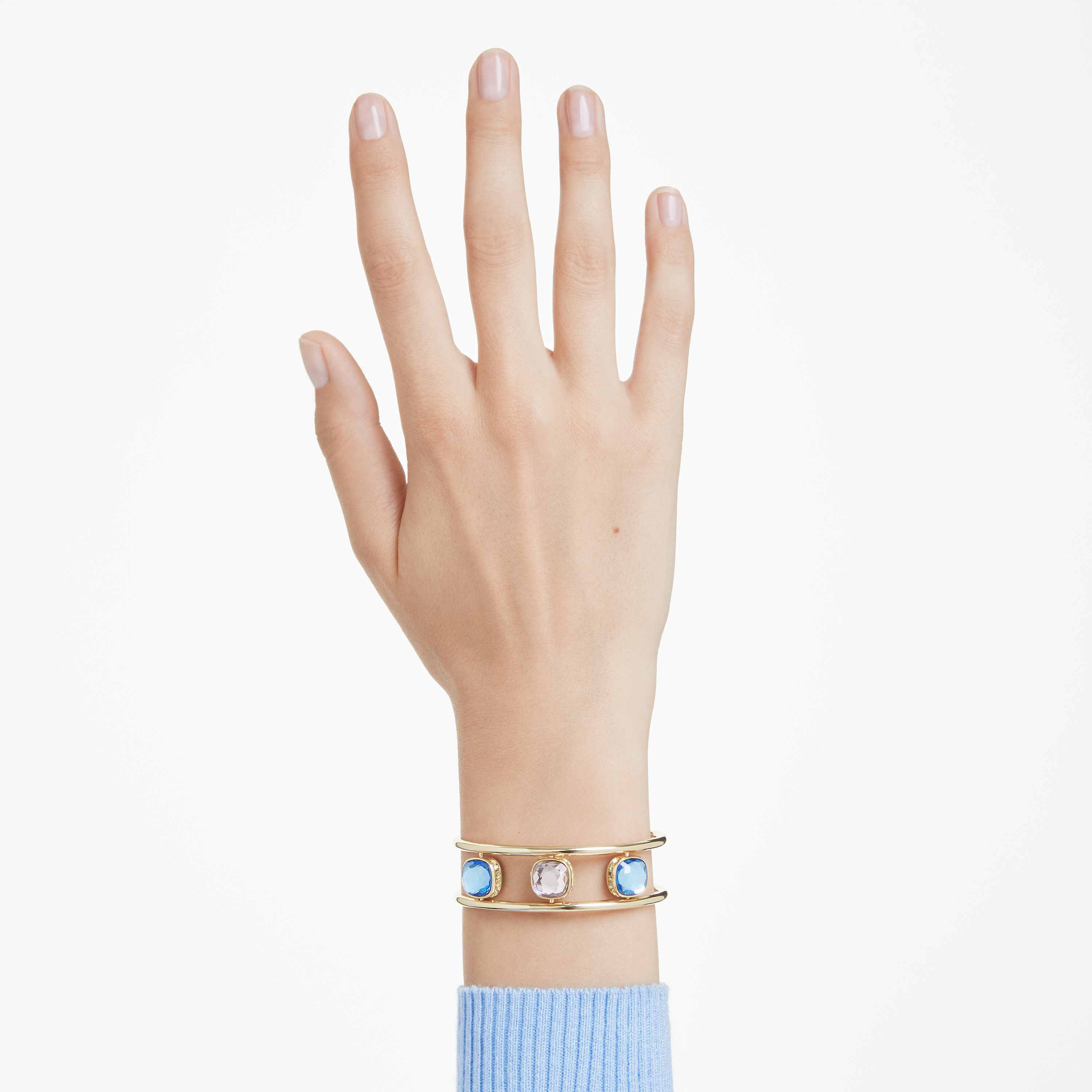 swarovski سوار chroma، قطع على شكل وسادة، لون أخضر، طلاء باللون الذهبي