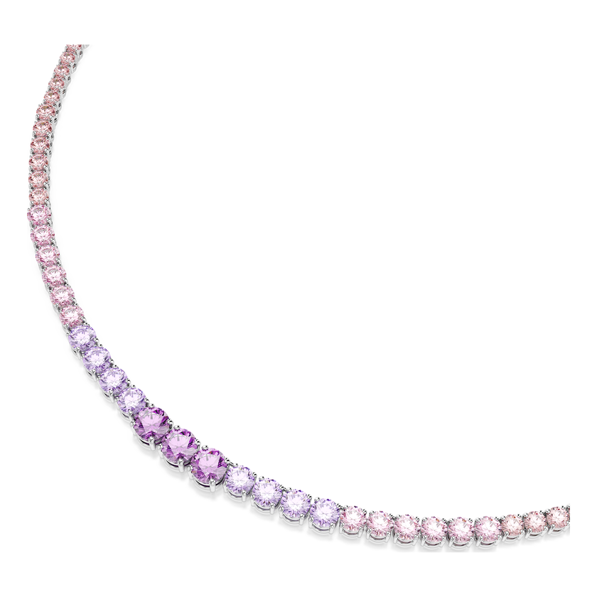 swarovski عقد matrix، قطع مستدير متدرج، ألوان متعددة، طلاء روديوم