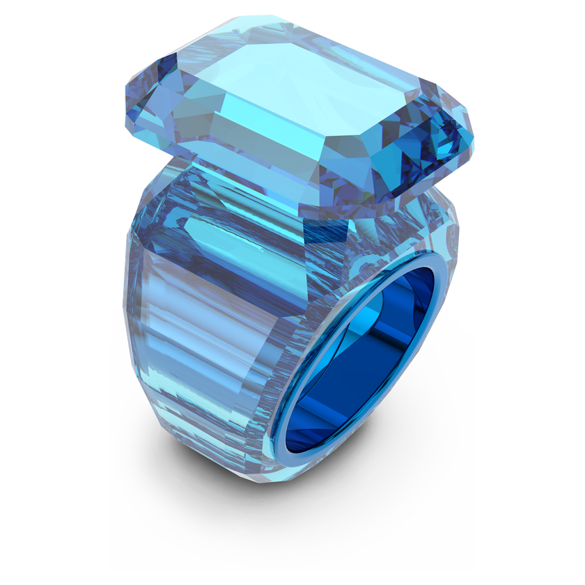 swarovski خاتم كوكتيل lucent، قطع مثمن، لون أزرق