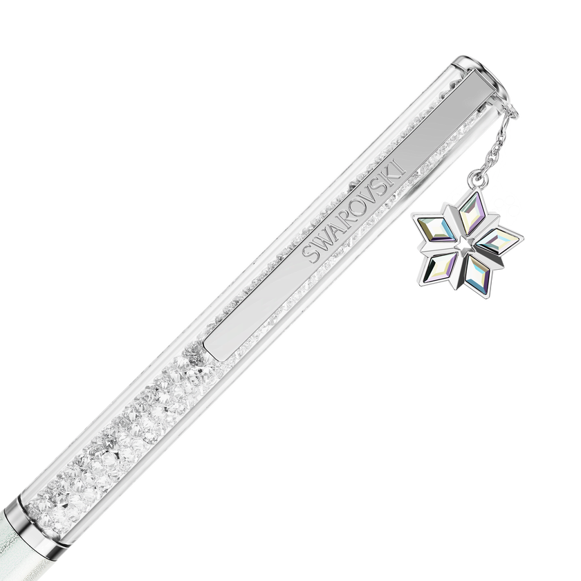 swarovski قلم حبر جاف crystalline الإصدار السنوي لعام 2027، مطلي باللاكر الأبيض، طلاء كروم