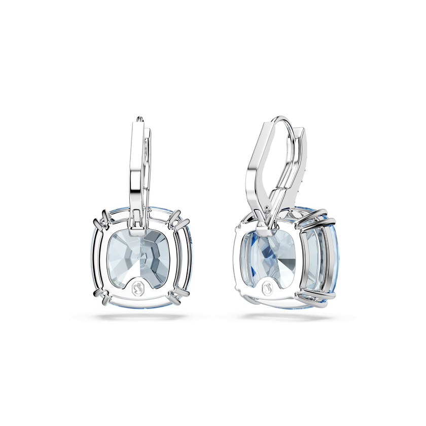 swarovski أقراط متدلية millenia، قطع الوسادة، لون أزرق، طلاء روديوم