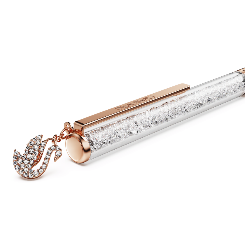 swarovski قلم حبر جاف crystalline، بجعة، طلاء باللون الذهبي الوردي