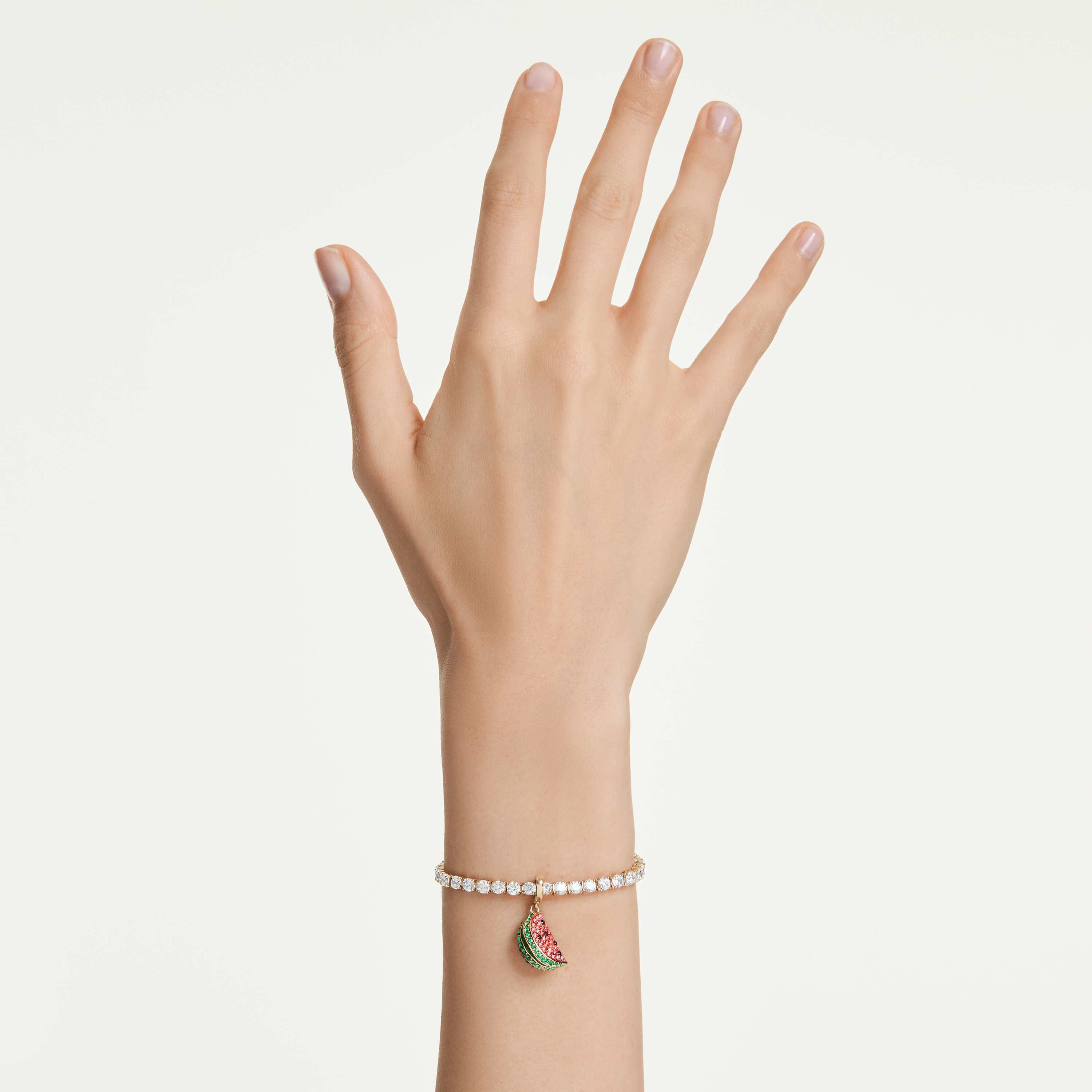 swarovski حلية idyllia، قطع متنوع، شكل بطيخ، ألوان متعددة، طلاء باللون الذهبي