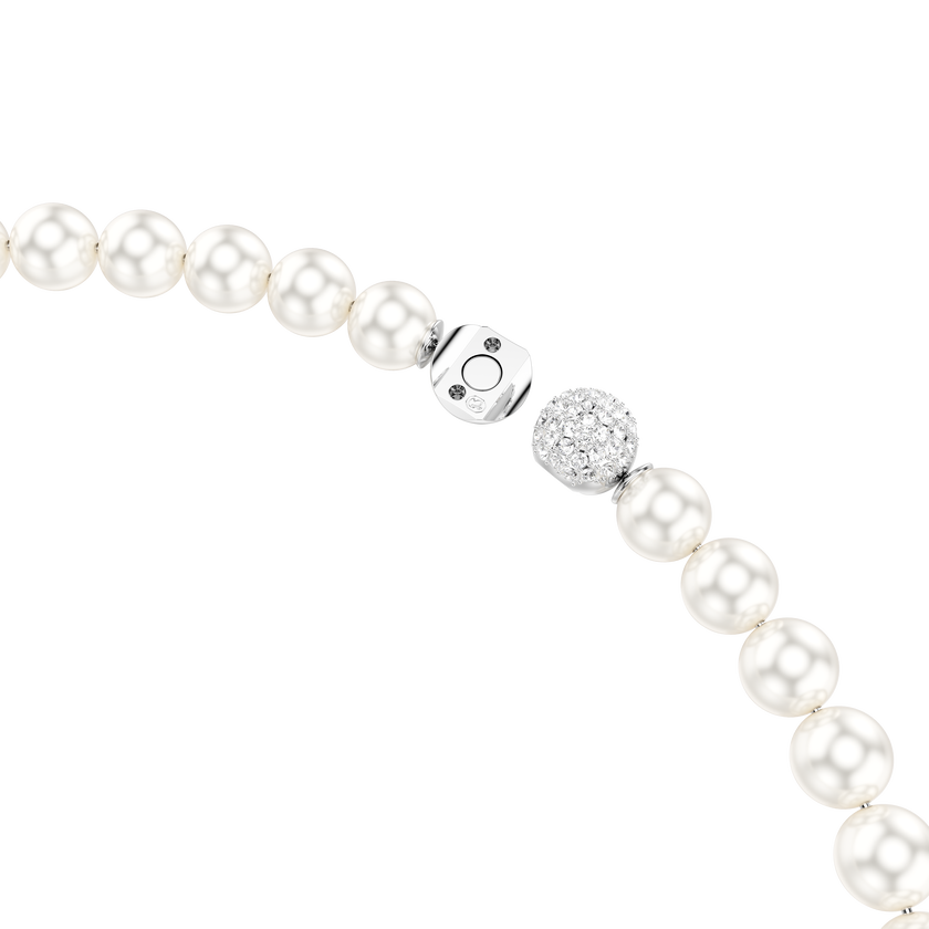 swarovski عقد matrix، لآلئ كريستال، لون أبيض، طلاء روديوم