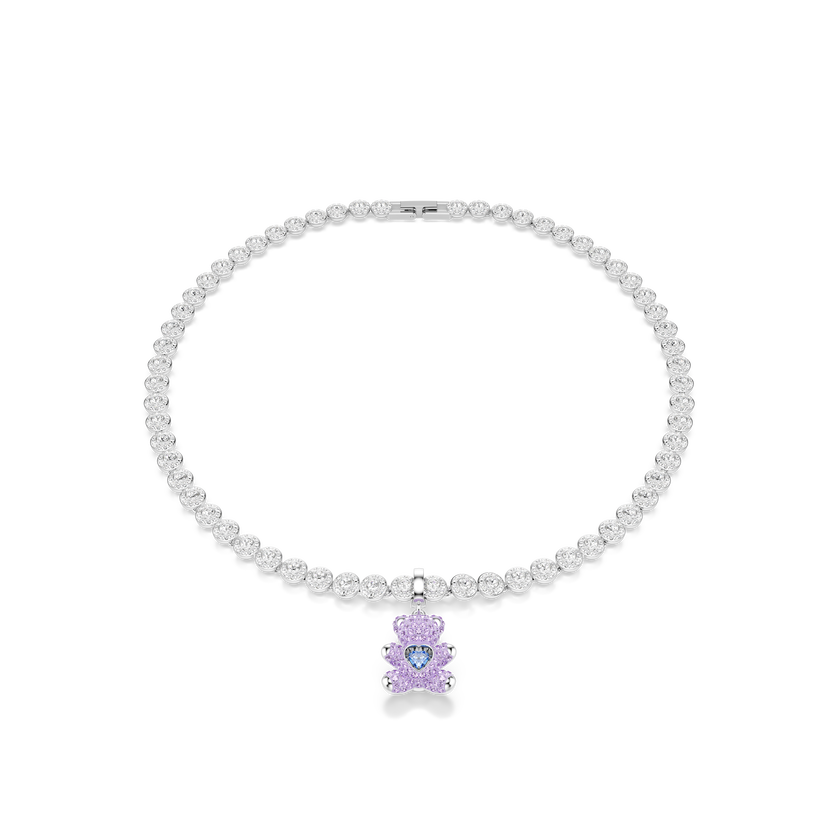 swarovski حلية idyllia، قطع متنوع، شكل دب، لون أرجواني، طلاء روديوم