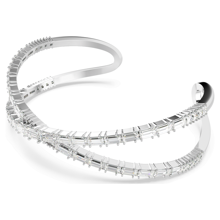 swarovski سوار hyperbola عريض، شكل لا نهاية، لون أبيض، طلاء روديوم