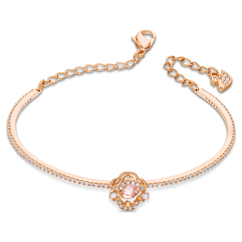 swarovski سوار una، على شكل زهرة البرسيم، لون وردي، طلاء ذهبي وردي
