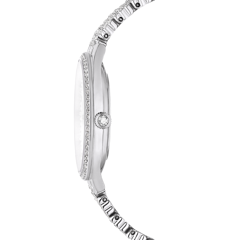 swarovski ساعة attract، صناعة سويسرية، سوار معدني، لون فضي، ستانلس ستيل