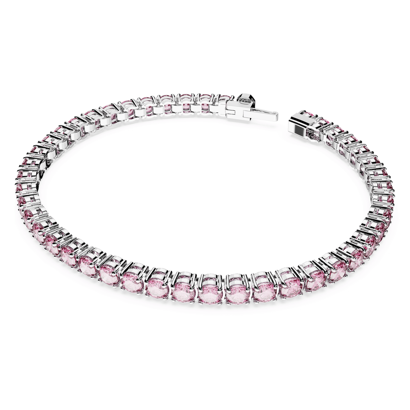 swarovski سوار matrix tennis، قطع مستدير، لون وردي، طلاء روديوم
