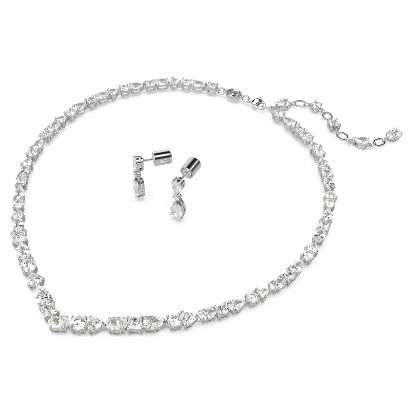 swarovski طقم mesmera، قطع متنوع، لون أبيض، طلاء روديوم