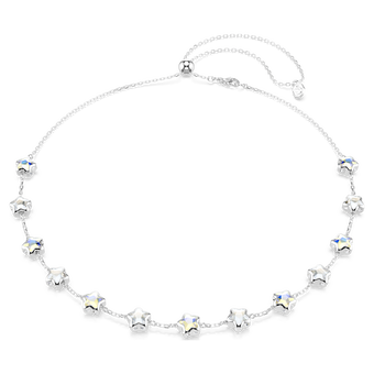 swarovski عقد chroma، قطع متنوع، نجمة، لون أبيض، طلاء روديوم