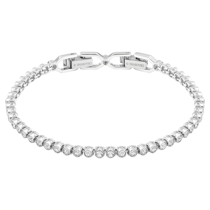 swarovski سوار تنس imber emily، قطع مستدير، لون أبيض، طلاء روديوم