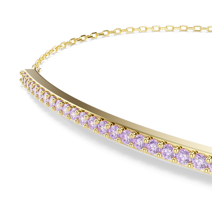 swarovski سوار only، قطع مُستدير، لون أرجواني، لمسة نهائية من الذهب عيار 18 قيراط