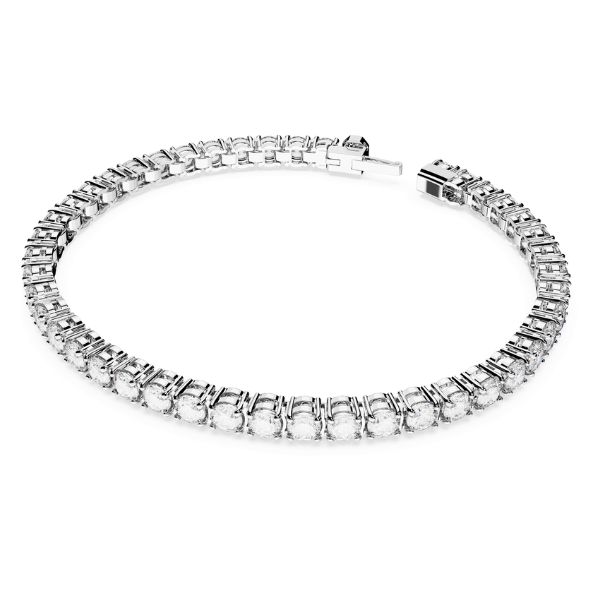 swarovski سوار matrix tennis، قطع مستدير، لون أبيض، طلاء روديوم
