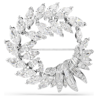 swarovski بروش mesmera، قطع ماركيز، لون أبيض، طلاء روديوم