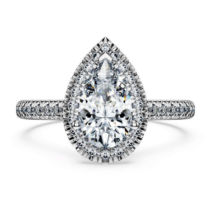 swarovski خاتم سوليتير eternity، أحجار ألماس مُصنعة في المختبر بإجمالي 1 3 قيراط، ذهب أبيض عيار 18