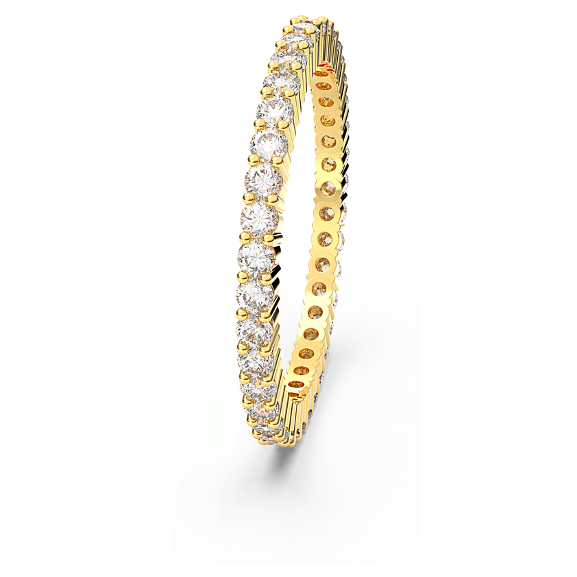 swarovski خاتم matrix vittore، قطع مُستدير، لون أبيض، لمسة نهائية من الذهب عيار 18 قيراط