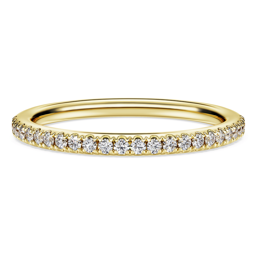 swarovski خاتم عريض eternity، ألماس مُصنع في المختبر إجمالي 0 2 قيراط، شكل دائري، ذهب أصفر عيار 18 قيراط