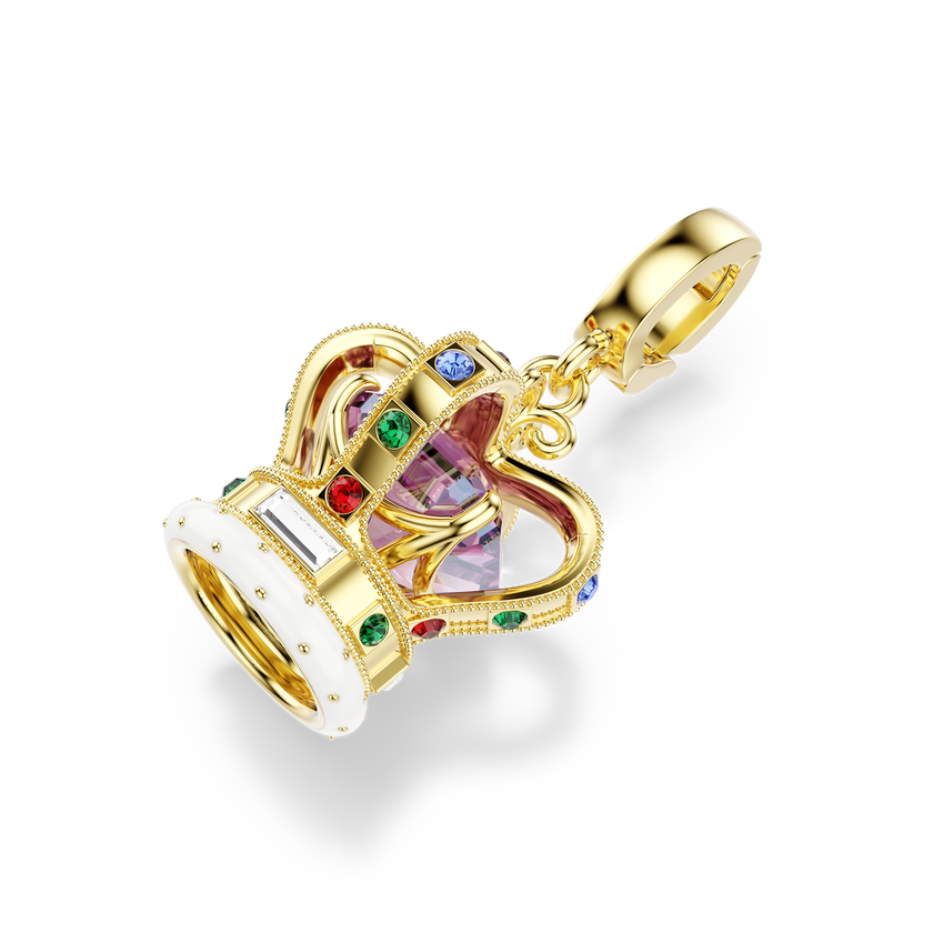 swarovski تعليقة minions على شكل تاج، قطع متنوع، ألوان متعددة، طلاء باللون الذهبي