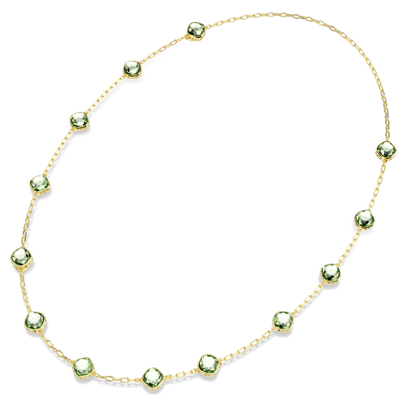 swarovski سلسلة chroma، قطع مُثَمَّن، لون أخضر، طلاء باللون الذهبي