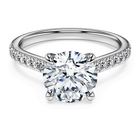 swarovski خاتم سوليتير eternity، أحجار ألماس مُصنعة في المختبر بإجمالي 2 2 قيراط، قطع مستدير، ذهب أبيض عيار 18