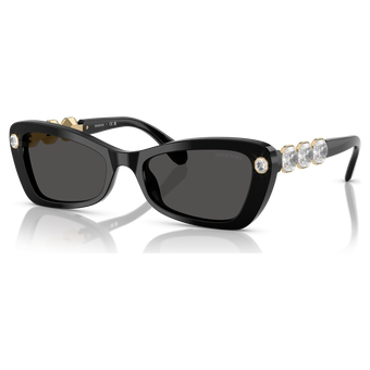 swarovski نظارة شمسية، شكل مستطيل، sk6033، لون أسود