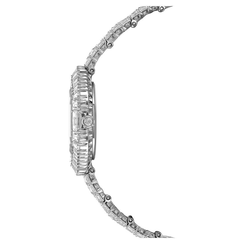 swarovski ساعة يد matrix octagon، قطع باغيت، سوار معدني، لون فضي، ستانلس ستيل