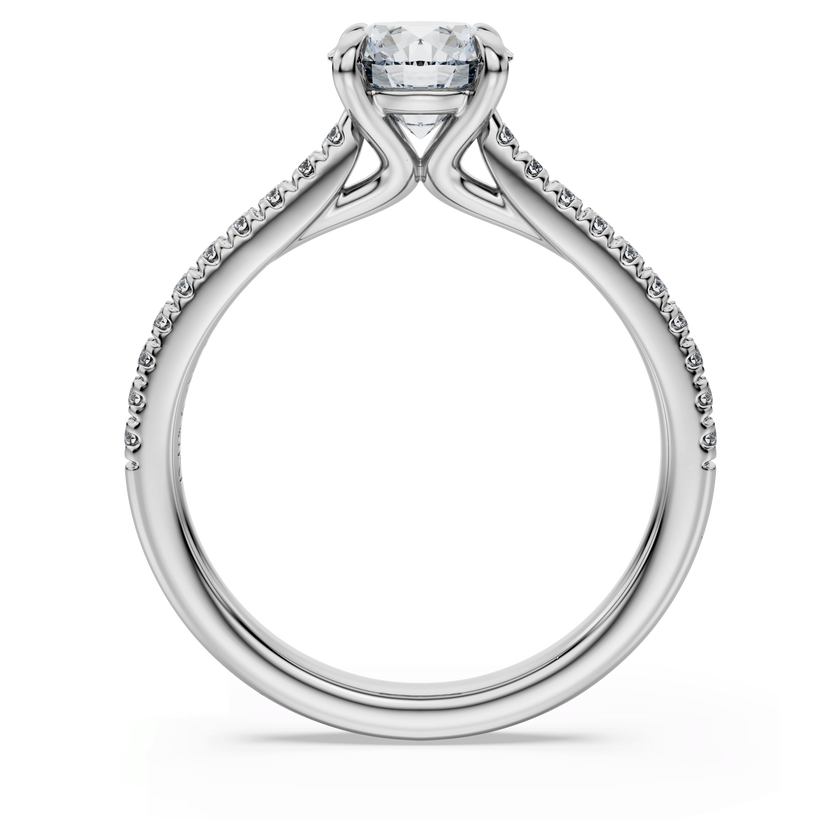 swarovski خاتم سوليتير eternity، أحجار ألماس مُصنعة في المختبر بإجمالي 1 2 قيراط، ذهب أبيض عيار 18