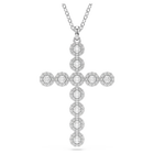 Insigne pendant, Mixed cuts, Cross, White, Rhodium plated
