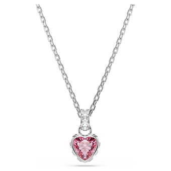 swarovski قلادة chroma، قطع متنوع، لون وردي، طلاء روديوم