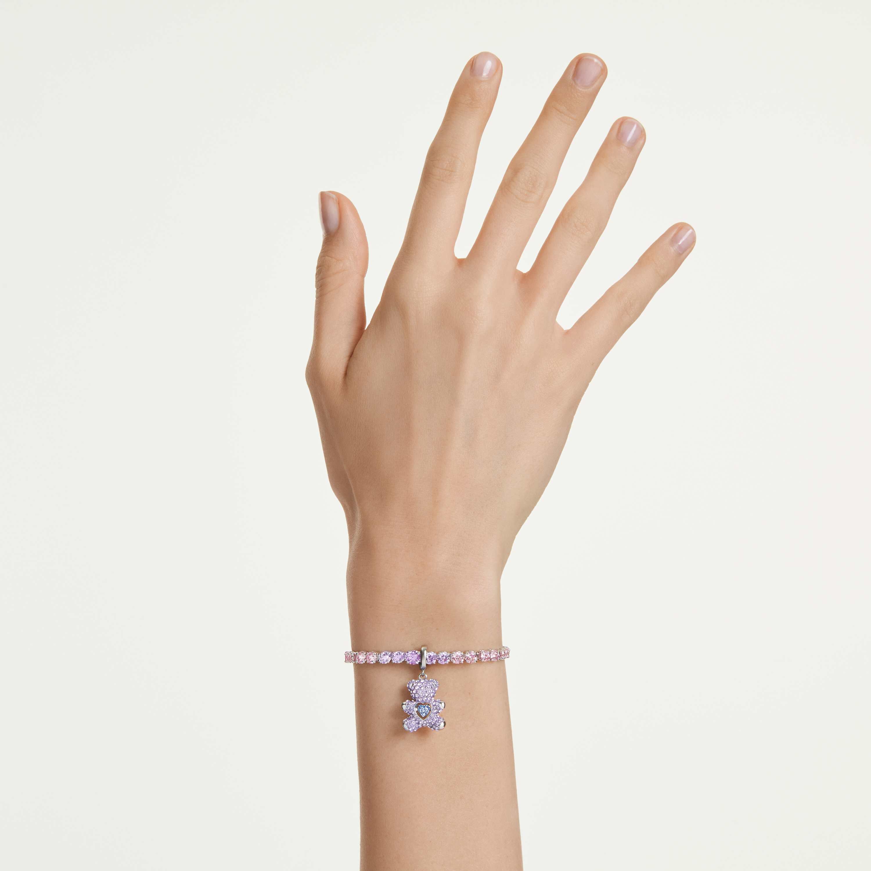 swarovski حلية idyllia، قطع متنوع، شكل دب، لون أرجواني، طلاء روديوم