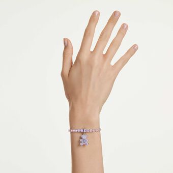 swarovski حلية idyllia، قطع متنوع، شكل دب، لون أرجواني، طلاء روديوم