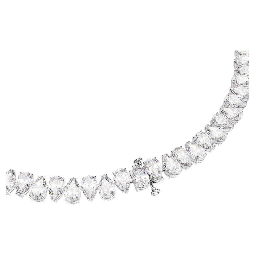 swarovski عقد matrix، قطع على شكل كمثرى، لون أبيض، طلاء روديوم