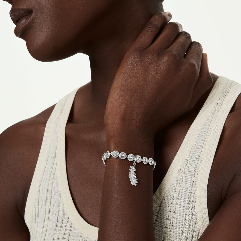 swarovski تعليقة vienna، قطع متنوع، ريشة، لون أبيض، طلاء روديوم