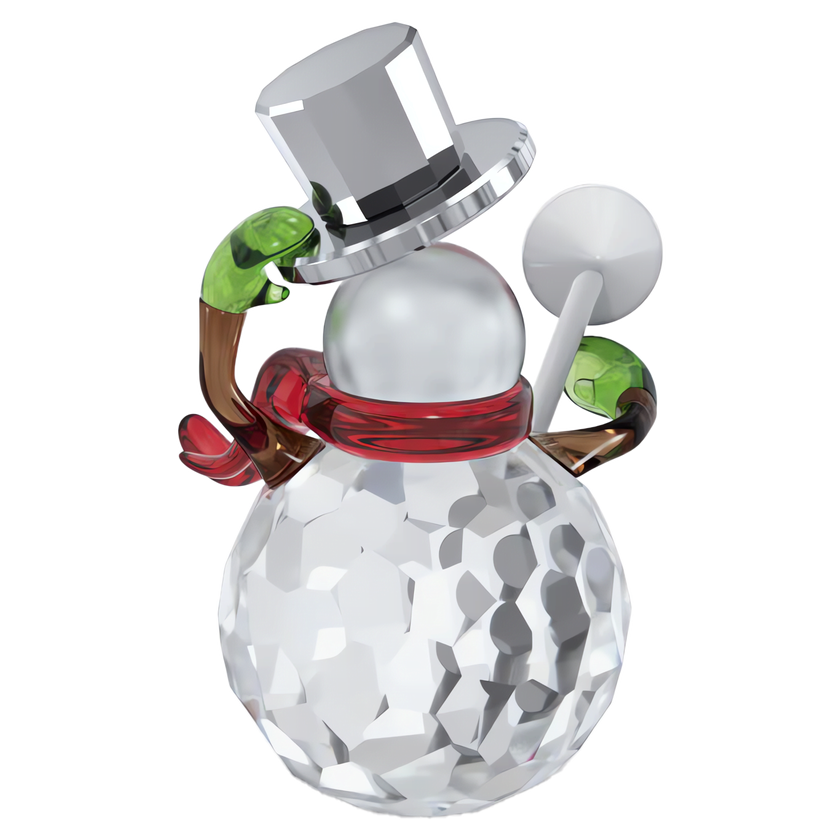 swarovski مجسم على شكل رجل ثلج ممسكاً بحلوى holiday cheers