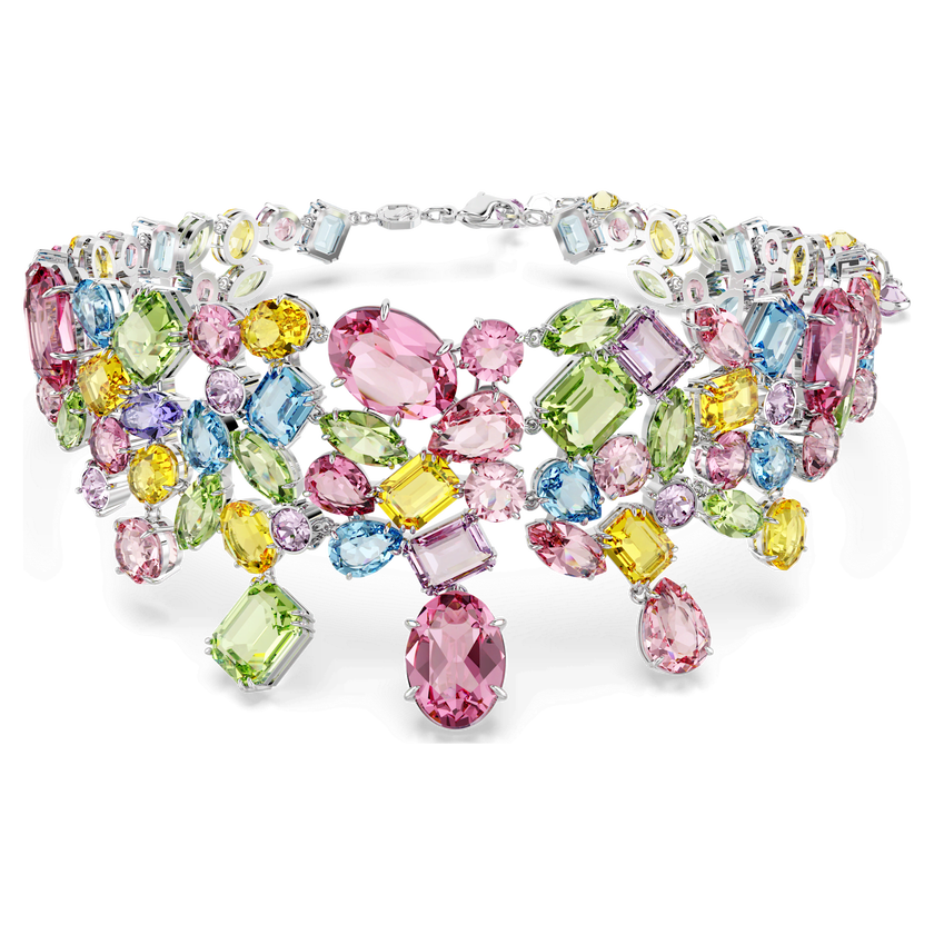 swarovski عقد شوكر gema، قطع متنوع، ألوان متعددة، طلاء روديوم