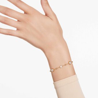 swarovski سوار imber، قطع مُستدير، تصميم متناثر، لون أبيض، لمسة نهائية من الذهب عيار 18 قيراط