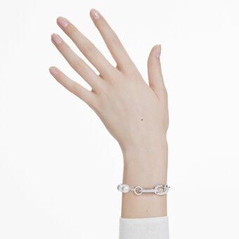 swarovski سوار dextera، لآلئ كريستال، حلقات متنوعة، لون أبيض، طلاء روديوم