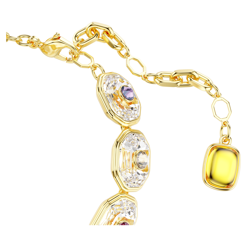 swarovski سوار choma tennis، قطع مُثَمَّن، ألوان متعددة، طلاء باللون الذهبي