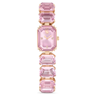 swarovski watch octagon cut bracelet pink rose gold tone finish