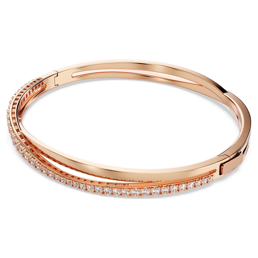 swarovski سوار hyperbola، لون أبيض، طلاء ذهبي وردي